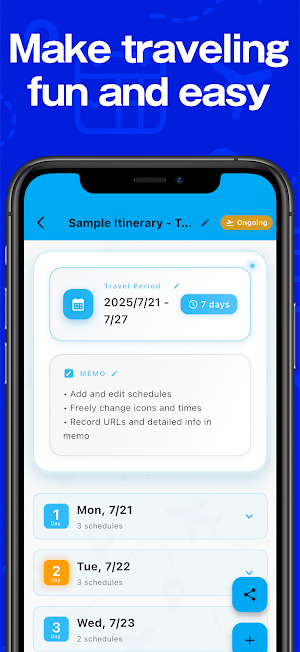 Trip Planner · Share Itinerary Screenshot 3