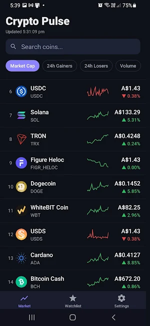 Crypto Pulse: Price Alerts Screenshot 1