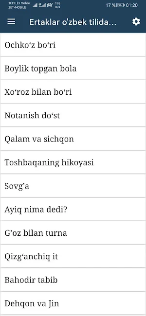 Ertaklar o'zbek tilida Screenshot 0