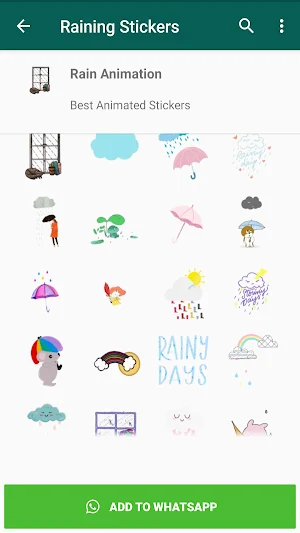 Raining Stickers WAStickerApps Screenshot 2