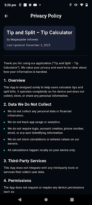 Tip and Split – Tip Calculator Screenshot 1