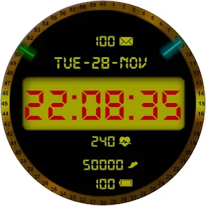 Yellow Watch Face for Wear OS Screenshot 2