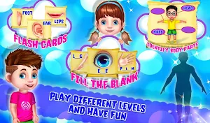 Kids Learning Human Bodyparts Game Screenshot 0