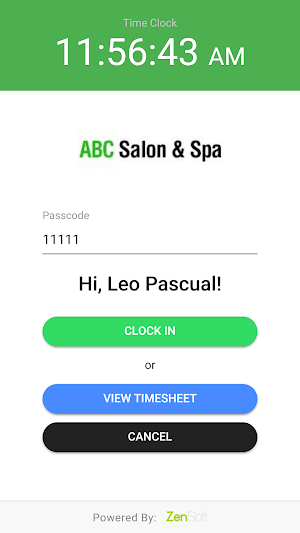 ZenSoft TimeClock Screenshot 1