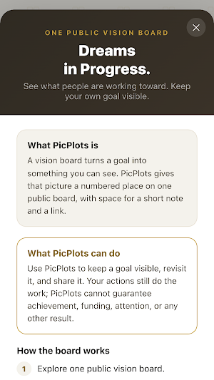 PicPlots: Public Vision Board Screenshot 3