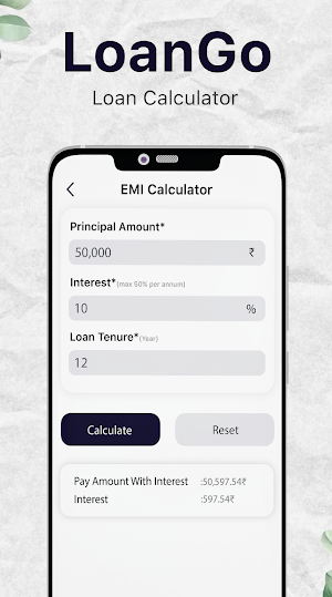 LoanGo - EMI Loan Calculator Screenshot 2