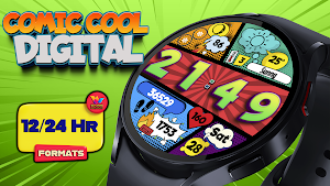 Comic Cool Digital Watch Face Screenshot 2