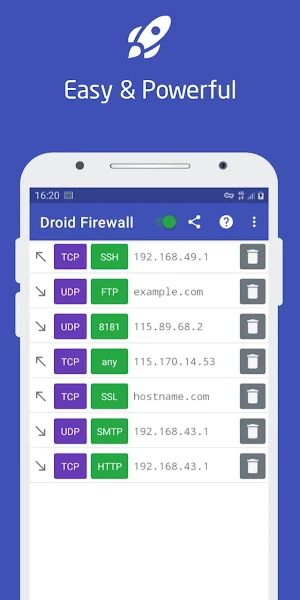 Droid Firewall Screenshot 2