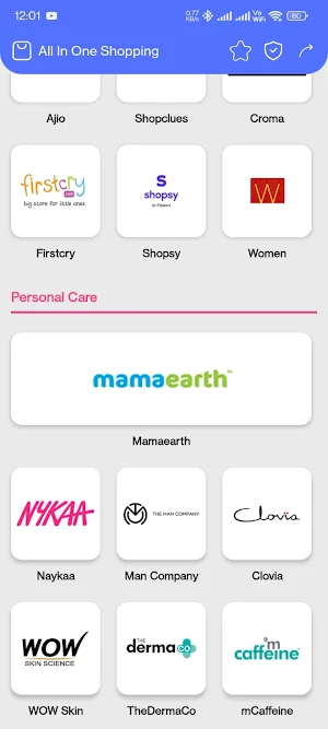 All in One Shopping App Screenshot 1