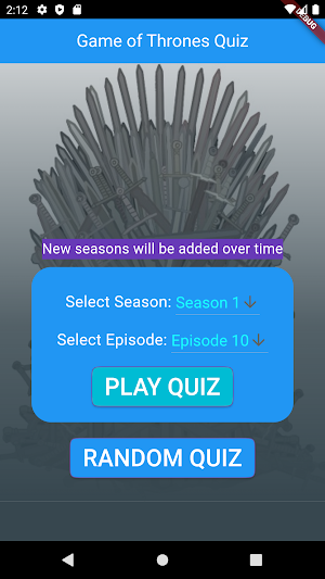 Game of Thrones Trivia Quiz Screenshot 1