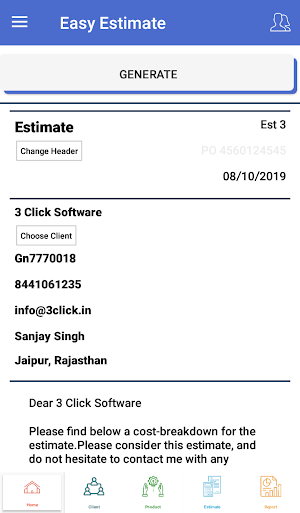 Easy Estimate - Estimate and Quotation Maker App Screenshot 1