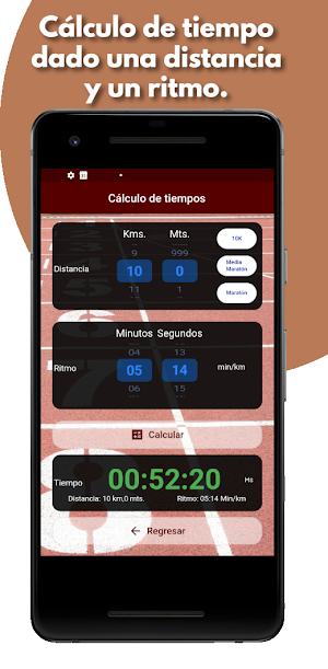 Calculadora de Tiempos Running Screenshot 2