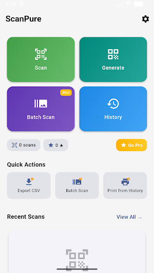 ScanPure QR Barcode Scanner Screenshot 0