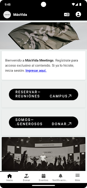 MásVida Meetings Screenshot 1