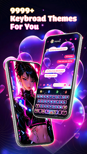 Neon Love Theme: Font Keyboard Screenshot 0