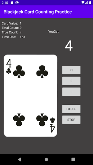 Blackjack Card Counting Practi Screenshot 1