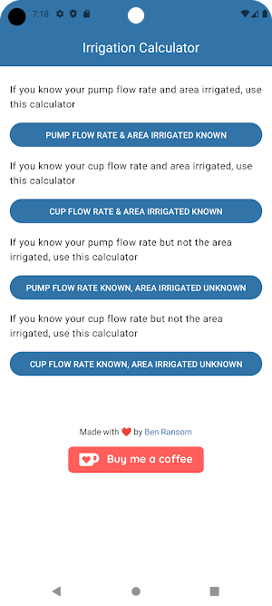 Irrigation Calculator Screenshot 0