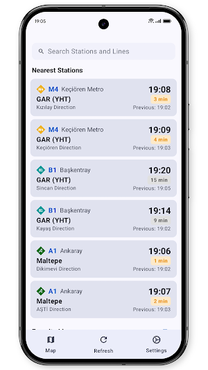 DurakGO: Ankara Metro Arrivals Screenshot 0