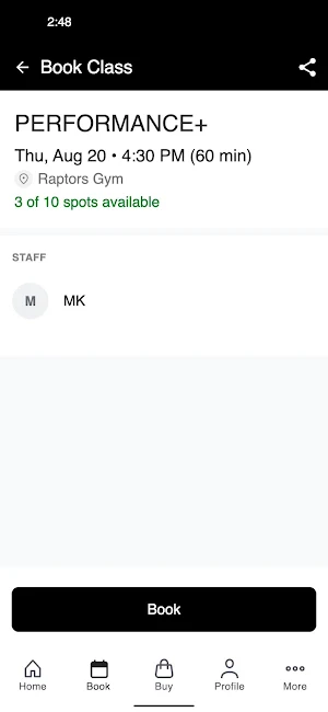 Raptors Gym Screenshot 2