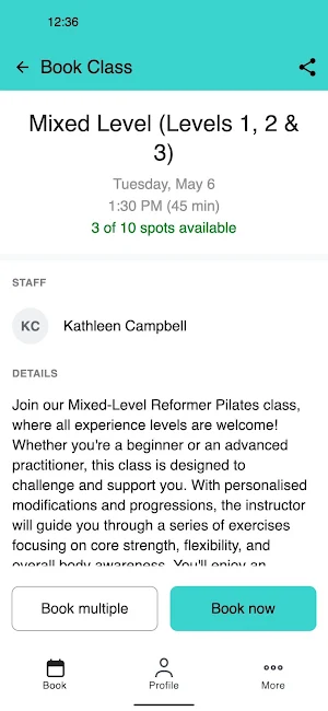 Reform & Flow Pilates Screenshot 2