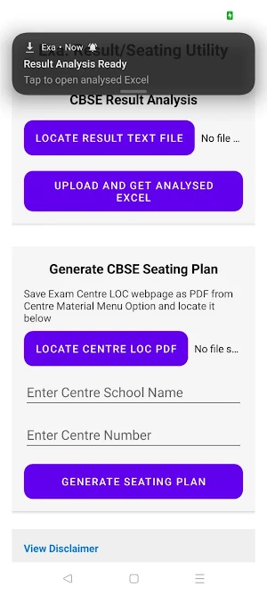 Exa: Result & Seating Utility Screenshot 1
