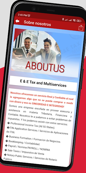 E and E Tax and Multiservices Screenshot 2