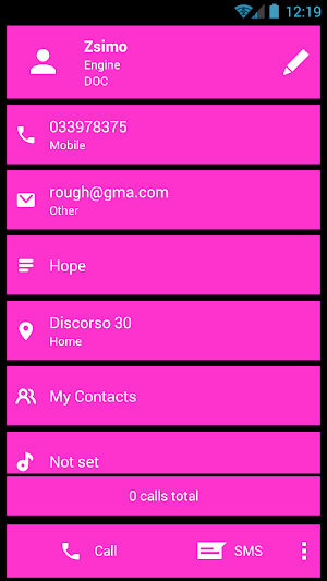 Dialer Cards Pink Theme for Drupe and ExDialer Screenshot 3
