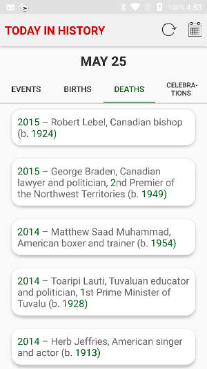 Today in history Screenshot 2