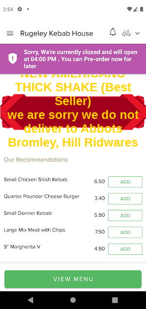 Rugeley Kebab House Screenshot 1
