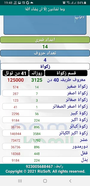 عامل کامل زکوٰۃ کیلکولیٹر Screenshot 3