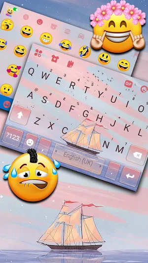 Aesthetic Sailing Keyboard Background Screenshot 2