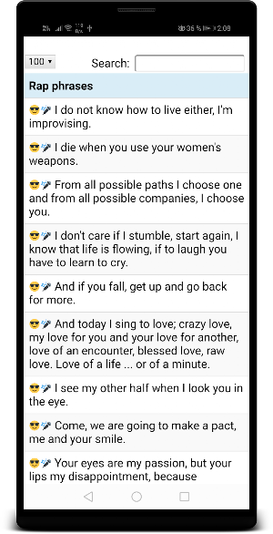 Rap Phrases Screenshot 0