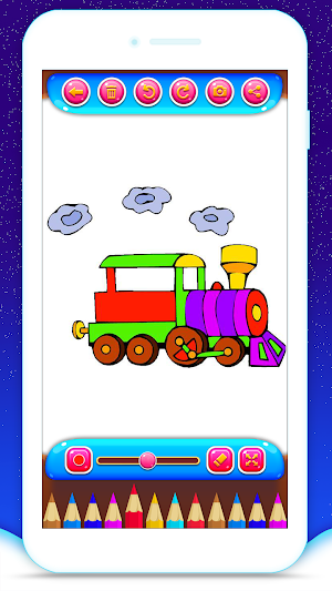 Train Coloring Book & Drawing Game Screenshot 3