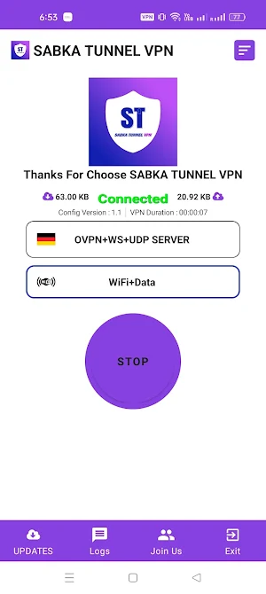 SABKA TUNNEL VPN Screenshot 2