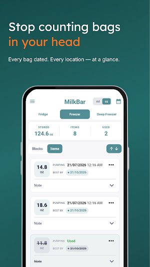 MilkBar: Breast Milk Tracker Screenshot 1