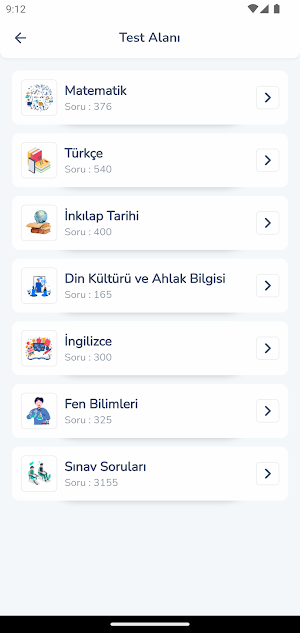 8. Sınıf Tüm Dersler Test Screenshot 1