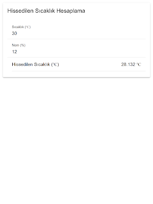 Hissedilen Sıcaklık Hesaplama Screenshot 3