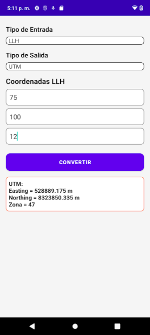 Coordinate converter: UTM-ECEF Screenshot 0