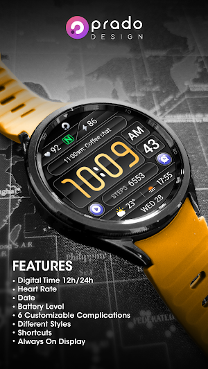 PRADO 61 Digital Watch Face Screenshot 1