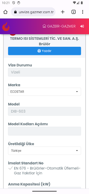 GAZBİR - GAZMER Ürün Vize Screenshot 2