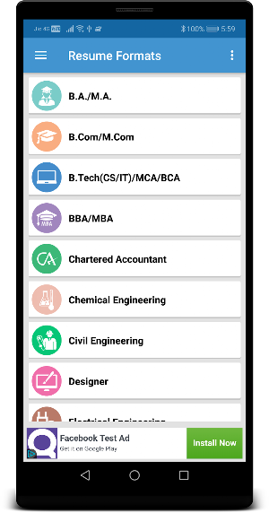 Resume Formats Download Screenshot 1