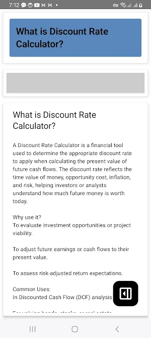 Discount Rate Calculator Screenshot 1