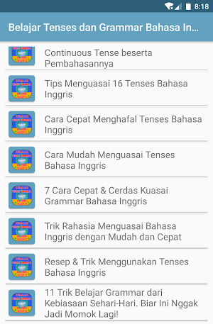 Belajar Tenses Grammar Bahasa Inggris Screenshot 3