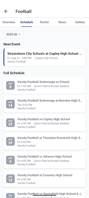 Streetsboro Rockets Athletics Screenshot 1