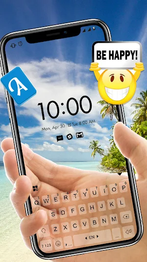 Beach Transparent Keyboard Background Screenshot 2