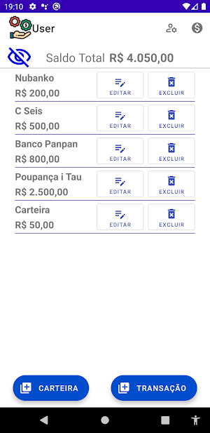 Carteiras - Gestão Financeira  Screenshot 0