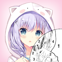 Anime Girl Color by Number