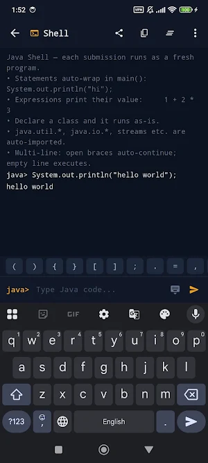 Java Compiler & IDE Editor Screenshot 1