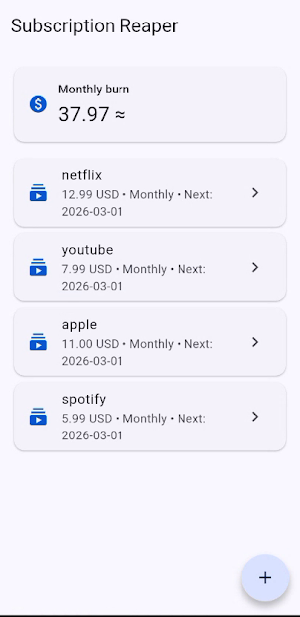 Subscription Reaper Screenshot 1