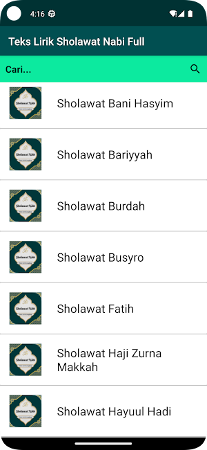Teks Lirik Sholawat Nabi Full Screenshot 0